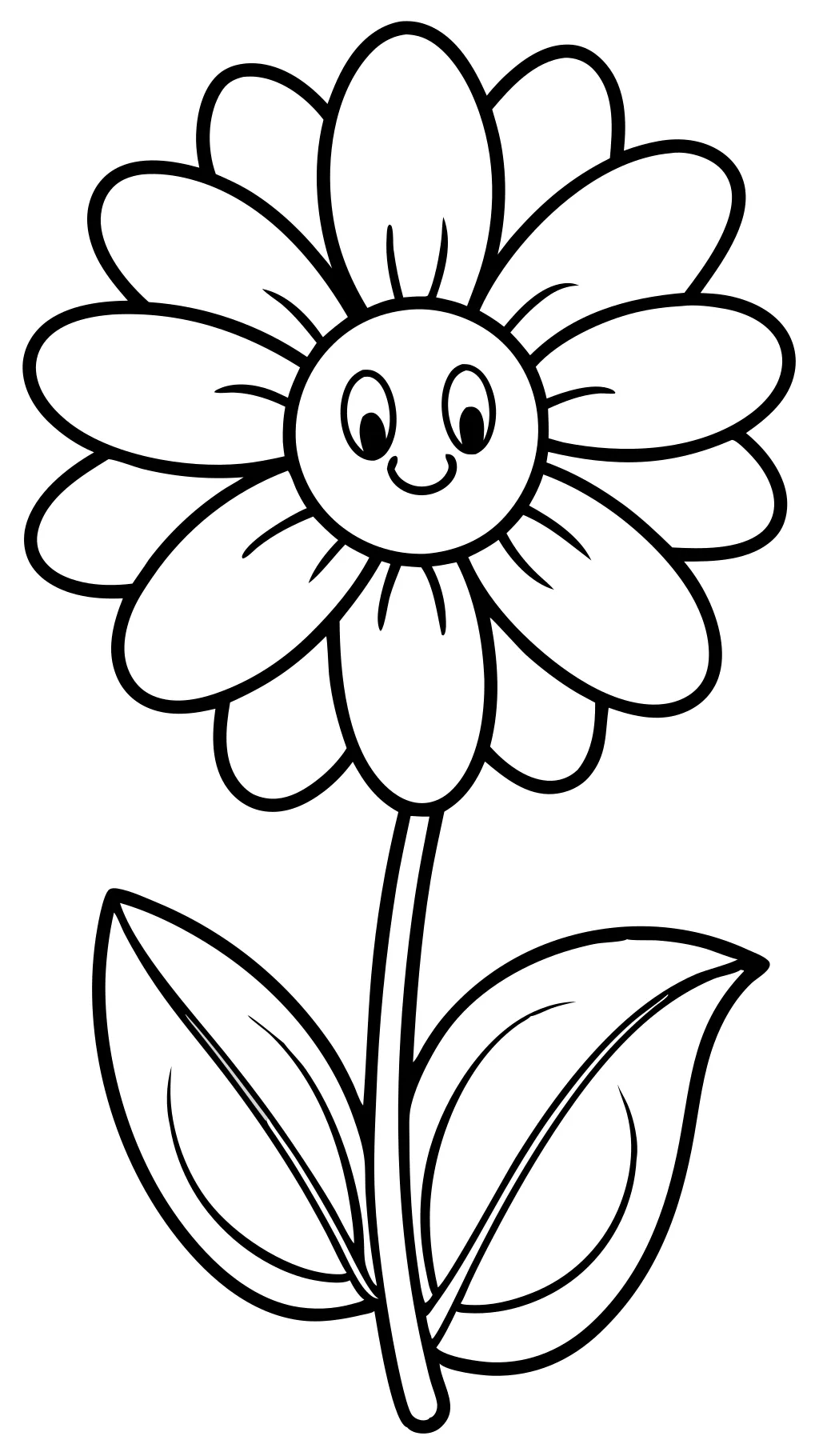 easy flower coloring pages